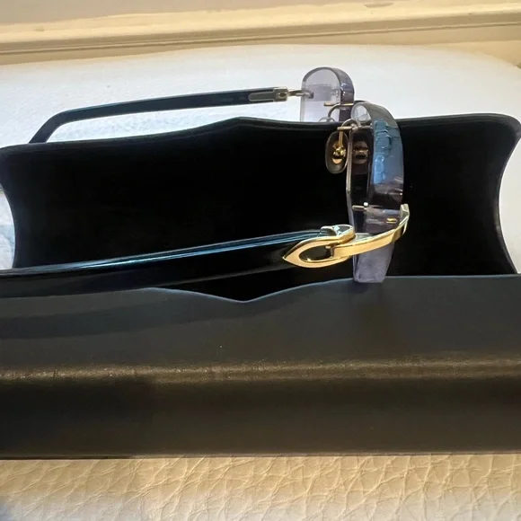 Cartier Black Sunglasses Classic Aviator Design - Picture 4 of 10